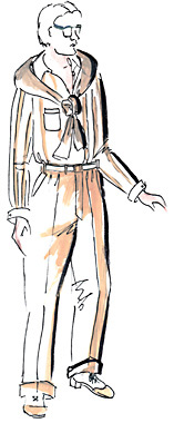 Croquis du costume de Florindo Aretusi
