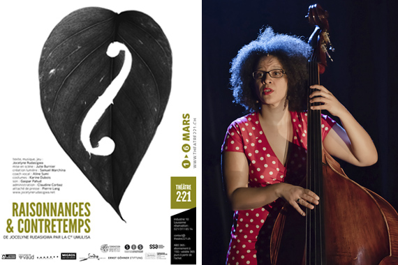 One-woman_show: Raisonnances et Contretemps, de et avec Jocelyne Rudasigwa, affiche pour le 2.21
